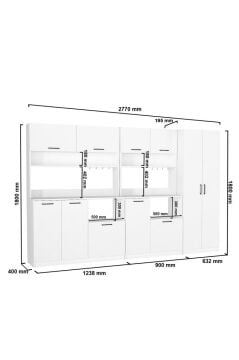 Dorpek Tuco 5 Raflı Kiler Dolabı & Tuco 3 KPK Mutfak Dolabı, Kahve Köşesi & Tuco 2 KPK Çok Amaçlı Dolap