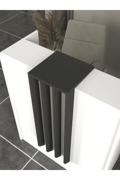 Hola Karşılama Masası Karşılama Bankosu 90 cm Beyaz-Antrasit