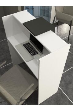 Hola Karşılama Masası Karşılama Bankosu 90 cm Beyaz-Antrasit
