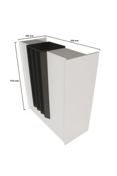 Hola Karşılama Masası Karşılama Bankosu 90 cm Beyaz-Antrasit