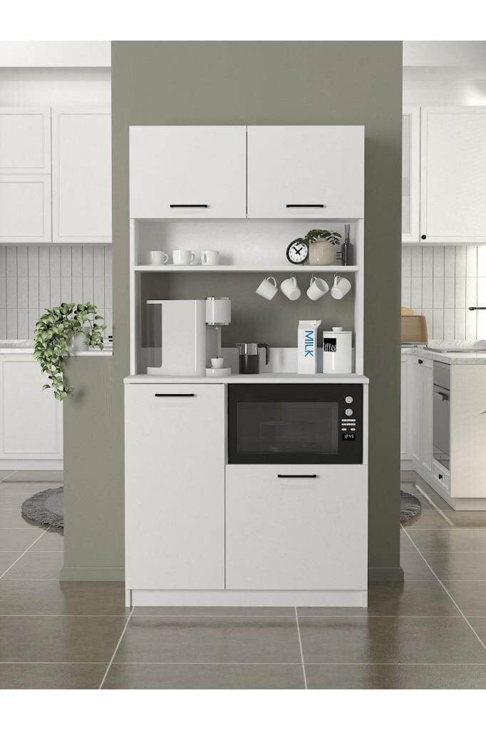 Dorpek Tuco Çok Amaçlı Mutfak Dolabı & Mikrodalga Fırın Dolabı & Banyo Dolabı 180x90 Cm Beyaz