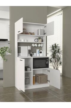 Dorpek Tuco Çok Amaçlı Mutfak Dolabı & Mikrodalga Fırın Dolabı & Banyo Dolabı 180x90 Cm Beyaz