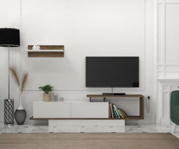 Asos Tv Ünitesi Beyaz-Ceviz