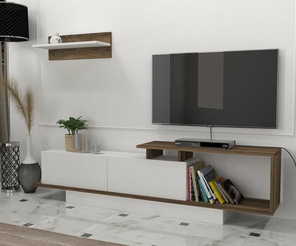 Asos Tv Ünitesi Beyaz-Ceviz