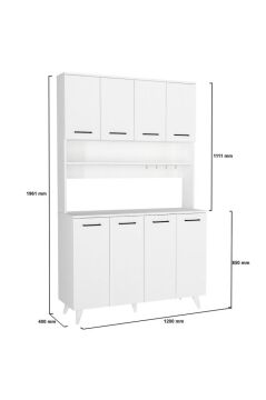 Dorpek Real Mutfak Dolabı Kahve Köşesi Çok Amaçlı Dolap Beyaz 120 cm
