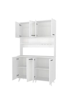 Dorpek Real Mutfak Dolabı Kahve Köşesi Çok Amaçlı Dolap Beyaz 120 cm