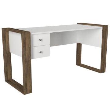 Lord Çalışma Masası Beyaz-Ceviz