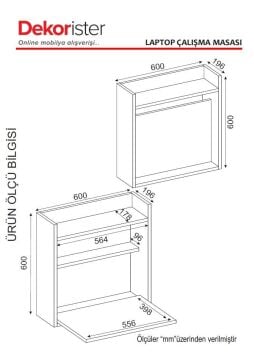 Laptop Çalışma Masası Beyaz-Ceviz