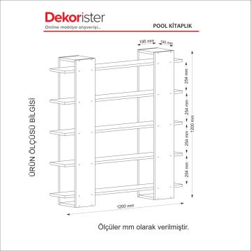 Dekorister Pool Kitaplık Beyaz