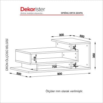 Spring Orta Sehpa Beyaz-Ceviz