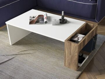 View Orta Sehpa Beyaz-Ceviz