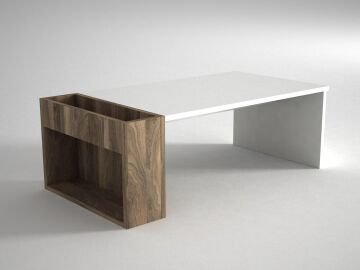 View Orta Sehpa Beyaz-Ceviz