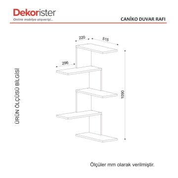 Caniko Köşe Duvar Rafı Ceviz