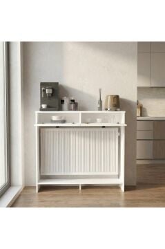 Opelya Petek Üstü Kahve Köşesi Dresuar, Çok Amaçlı Dolap & Antre Salon Mobilyası 110 cm