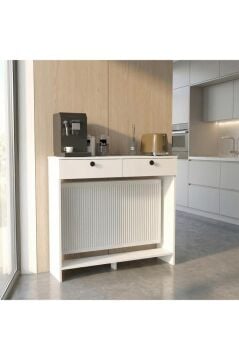 Opelya Petek Üstü Kahve Köşesi Dresuar, Çok Amaçlı Dolap & Antre Salon Mobilyası 110 cm