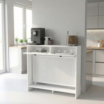 Opelya Petek Üstü Kahve Köşesi Dresuar, Çok Amaçlı Dolap & Antre Salon Mobilyası 110 cm