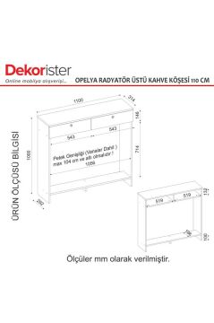 Opelya Petek Üstü Kahve Köşesi Dresuar, Çok Amaçlı Dolap & Antre Salon Mobilyası 110 cm