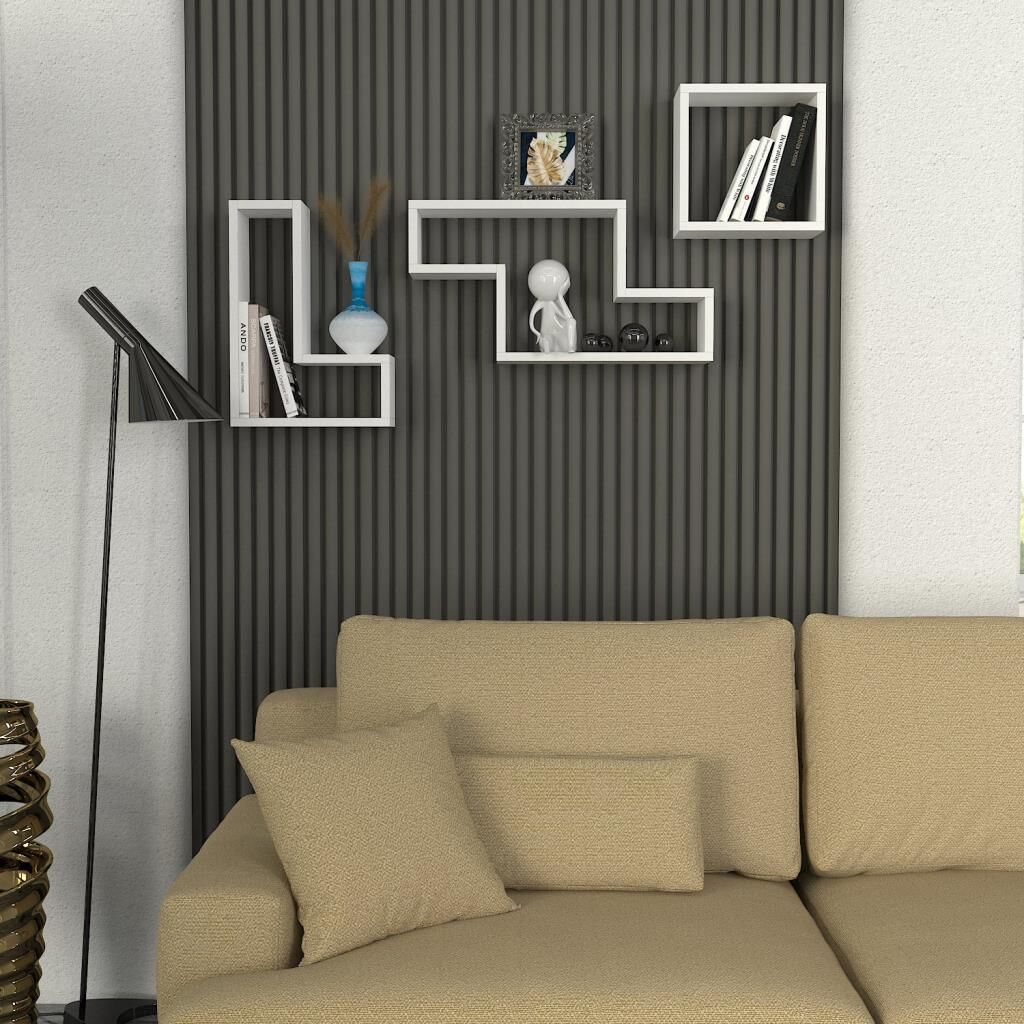 Tetris Duvar Rafı Beyaz