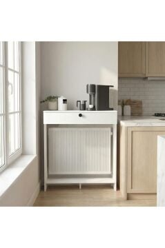 Opelya Petek Üstü Kahve Köşesi Dresuar, Çok Amaçlı Dolap & Antre Salon Mobilyası 90 cm