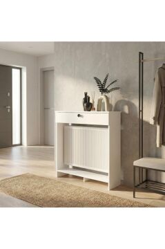 Opelya Petek Üstü Kahve Köşesi Dresuar, Çok Amaçlı Dolap & Antre Salon Mobilyası 90 cm