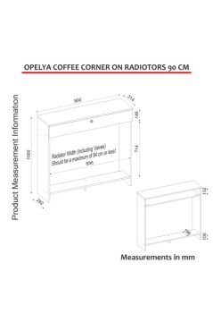 Opelya Petek Üstü Kahve Köşesi Dresuar, Çok Amaçlı Dolap & Antre Salon Mobilyası 90 cm