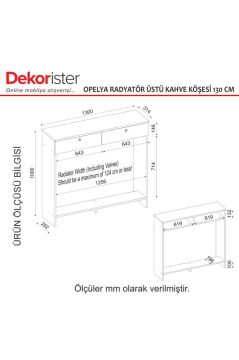 Opelya Petek Üstü Kahve Köşesi Dresuar, Çok Amaçlı Dolap & Antre Salon Mobilyası 130 cm