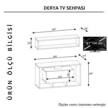 Dekorister Derya Tv Ünitesi Beyaz-Ceviz