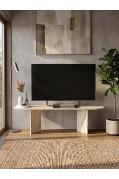 Tv Sehpa & Ünitesi, Modern Tv Ünitesi, Kolay Kurulum Salon Mobilyası 150cm Traverten | Cortado