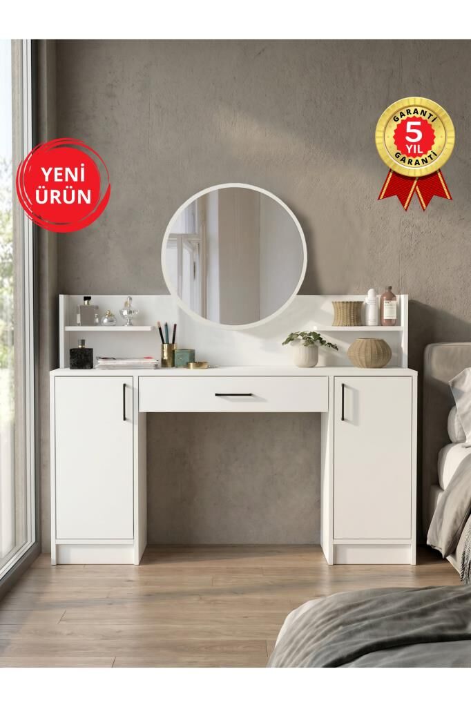 Aynalı Makyaj Masası, Çekmeceli ve 2 Kapaklı Makyaj Masası Organizeri | Talos