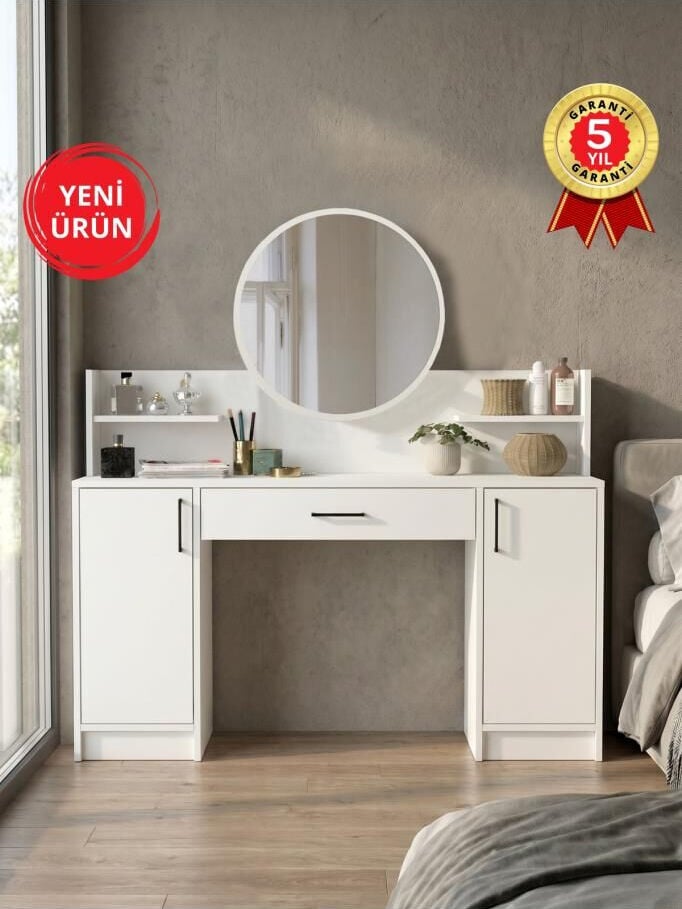 Aynalı Makyaj Masası, Çekmeceli ve 2 Kapaklı Makyaj Masası Organizeri | Talos