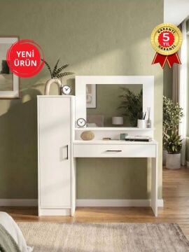 Aynalı Makyaj Masası, Kapaklı ve Çekmeceli Makyaj Masası Organizeri, Takı Aksesuar Düzenleyici | Kaunos