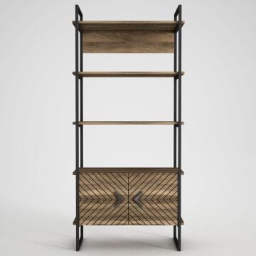 Scala Demir Kitaplık Ceviz