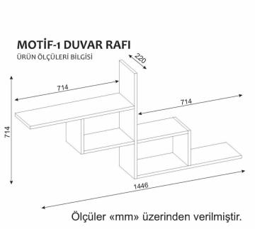 Dekorister Motif Kitaplık 1 Ceviz