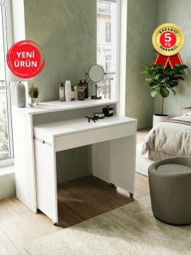 Çok Amaçlı Makyaj Masası ve Çalışma Masası Katlanabilir / Gizlenebilir Çok Amaçlı Masa + Dresuar | Fellos