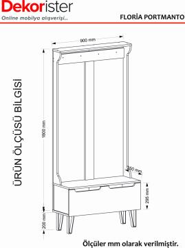 Dekorister Exclusive Floria Portmanto Beyaz
