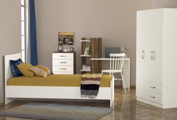 Dekorister Warm Genç Odası Takımı Beyaz-Ceviz - GiCe