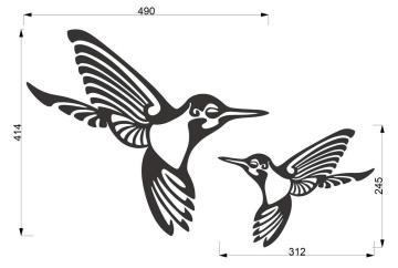 Dekorister Birds Dekoratif Metal Duvar Tablo