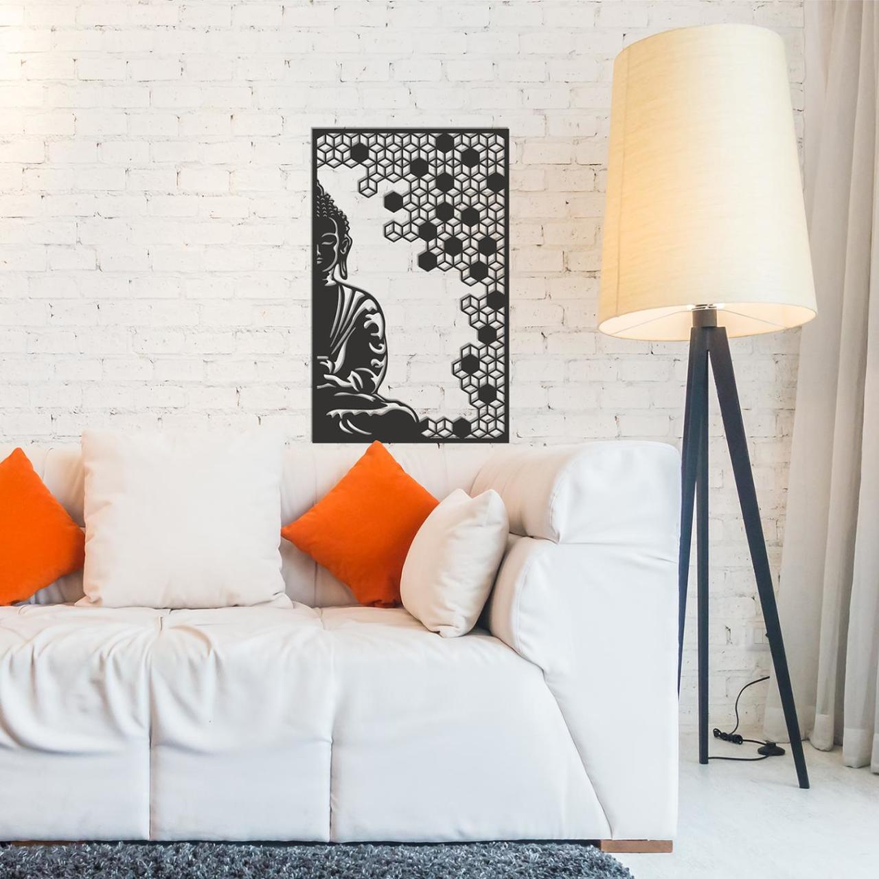 Dekorister Buda Dekoratif Metal Duvar Tablo