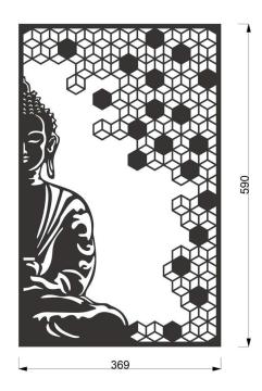 Dekorister Buda Dekoratif Metal Duvar Tablo