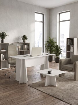Dorpek Ofis Masası Set Ofis Masası Ve Sehpası - 2 Parça | Kula