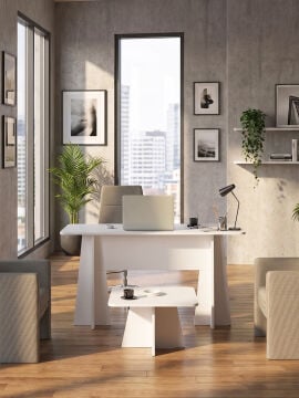 Dorpek Ofis Masası Set Ofis Masası Ve Sehpası - 2 Parça | Kula