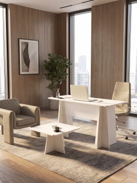 Dorpek Ofis Masası Set Ofis Masası Ve Sehpası - 2 Parça | Kula