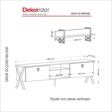 Dekorister Zeth Demir Ayak Tv Ünitesi Patik
