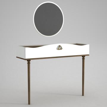 Dekorister Exclusive Melinda Aynalı Dresuar Beyaz-Ceviz