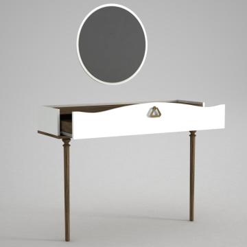 Dekorister Exclusive Melinda Aynalı Dresuar Beyaz-Ceviz