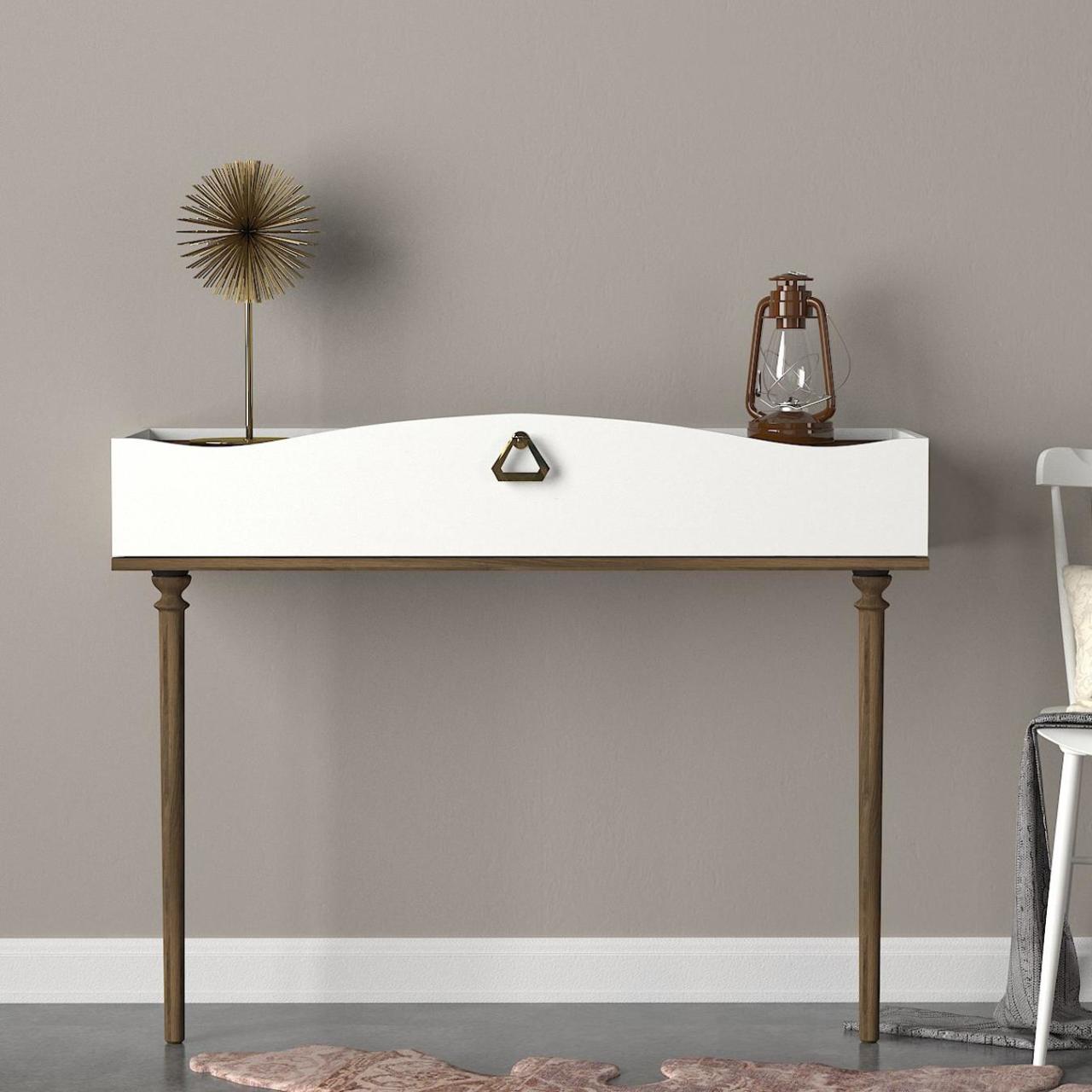 Dekorister Exclusive Melinda Dresuar Beyaz-Ceviz