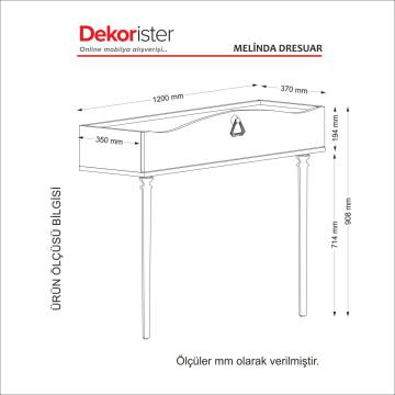 Dekorister Exclusive Melinda Dresuar Beyaz-Ceviz