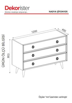 Nadya Şifonyer Beyaz-Ceviz