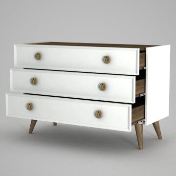 Nadya Şifonyer Beyaz-Ceviz