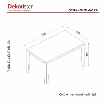 Costa Yemek Masası Ceviz